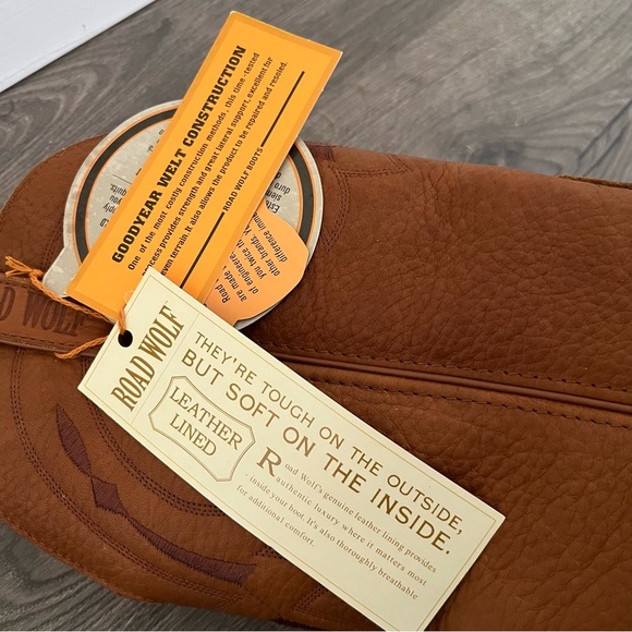 Road Wolf Rider Work Leather Western Wellington Boot Size 9.5 M - Picture 14 of 16